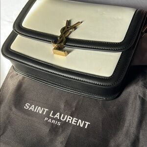 Saint Laurent Two-Tone Leather Shoulder Bag